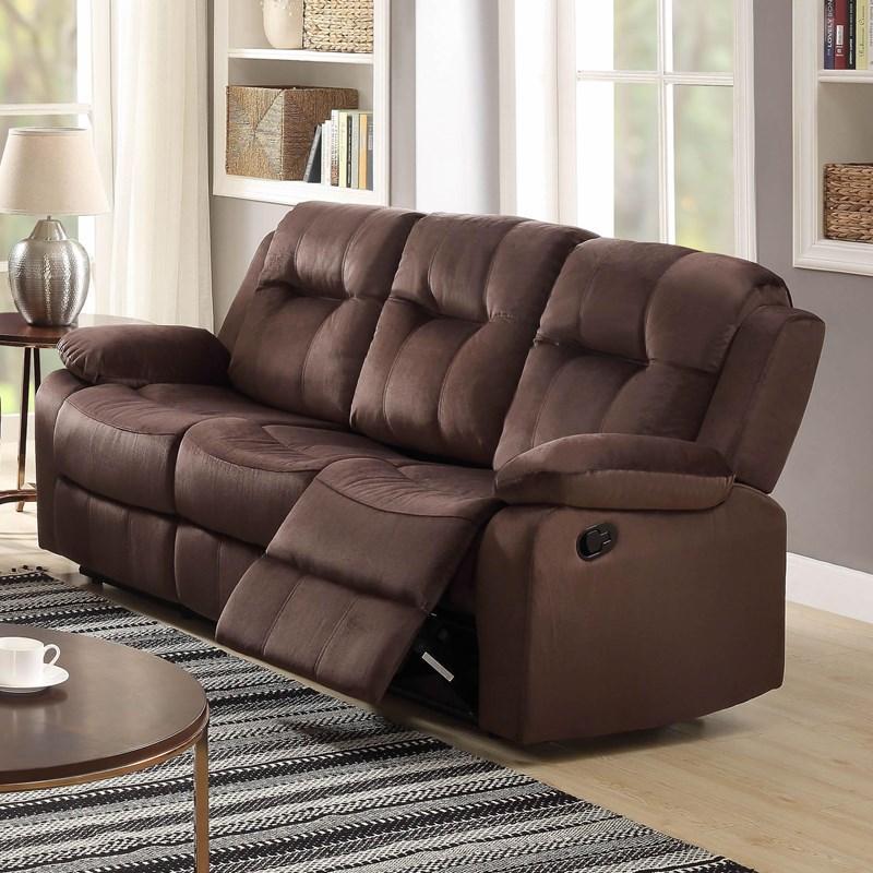 Power Dual Reclining Sofa in Dark Brown